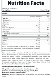 MRE Meal Replacement, Whole Food Protein (7 LB) - Waffles and Syrup Supplement Facts