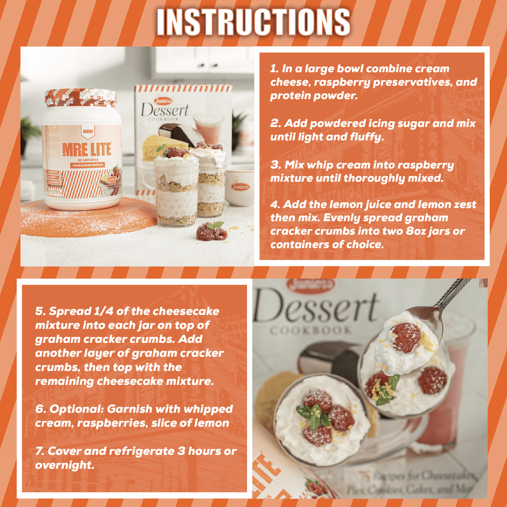  MRE LITE Juniors Raspberry Swirl Cheesecake Instructions