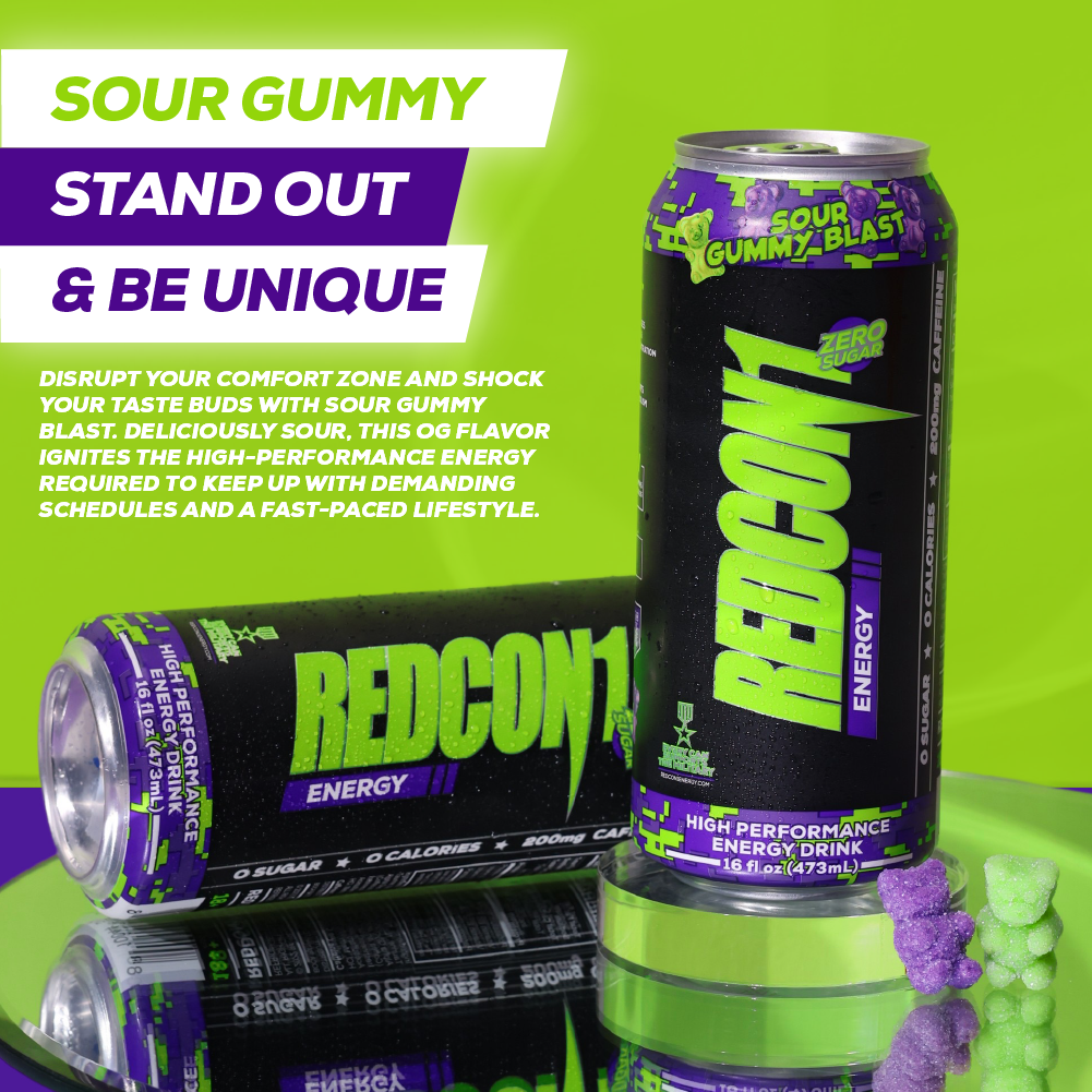 REDCON1 ENERGY - Sour Gummy Blast Flavor Description