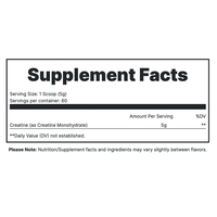 Basic Training Creatine Supplement Fact