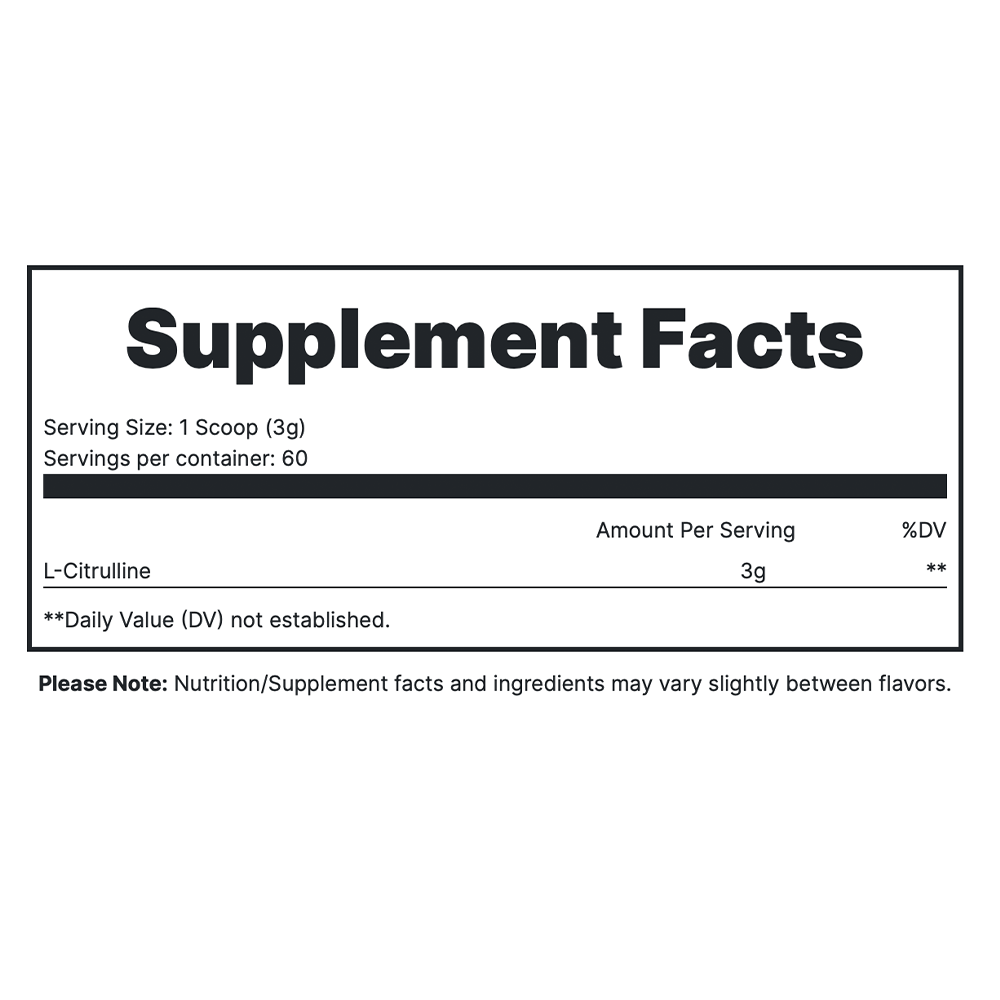 L-Citrulline Supplement Fact