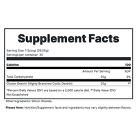 Cluster Bomb-Unflavored Supplement Fact