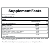 Double Tap -  Blue Raspberry Supplement Fact