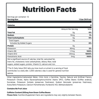 REDCON1 ENERGY -Sour Peach RIngs Supplement Fact