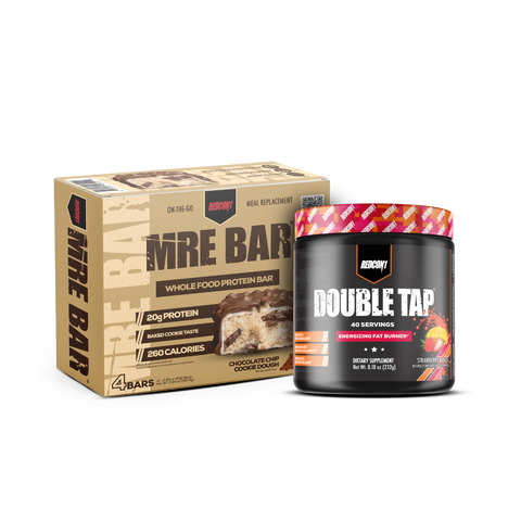 Double Tap Powder and MRE Bar 4 Pack Bundle