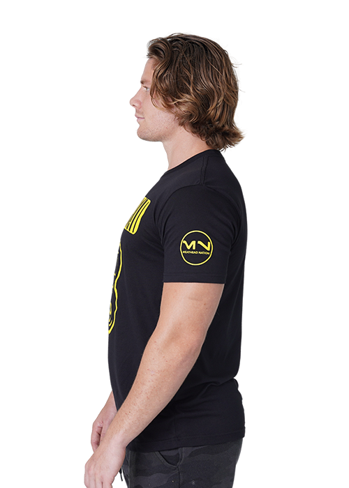 Meathead Spirit Shirt With Model Side View