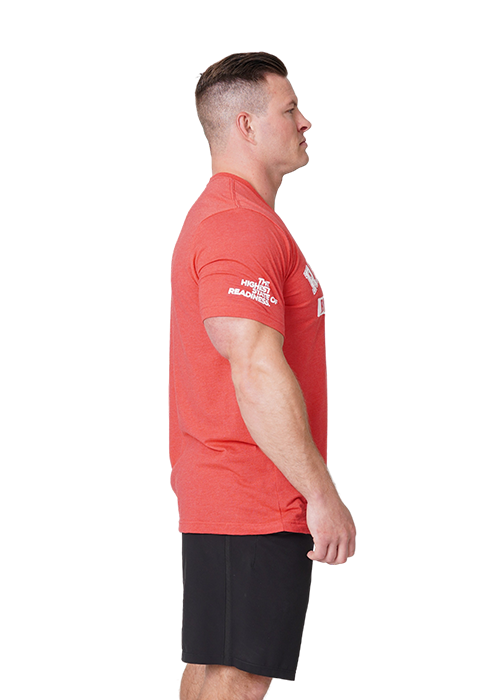 Collegiate Series Body Building Side View With Highest State of Readiness on Sleeve