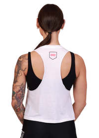 White & Hot Pink Future Muscle Tank - All