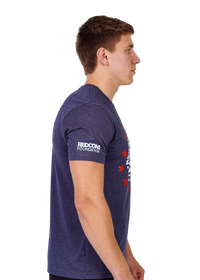 Redcon1 Foundation Patriot Shirt With Model Side View REDCON1 Foundation on Sleeve