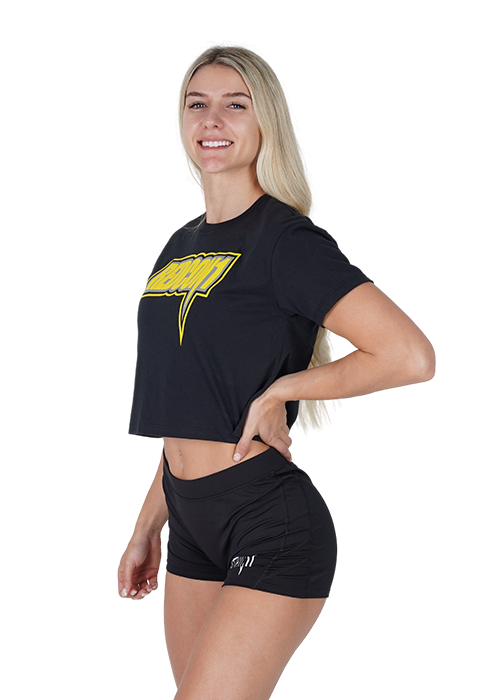 Premium Future Black & Yellow Crop With Model Side View