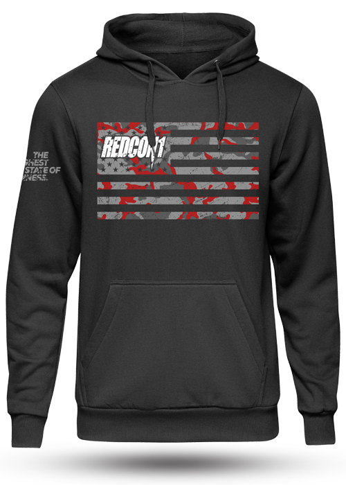 Black & Red Military Camo  Hoodie - All