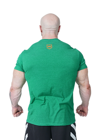 Green & Orange Collegiate Series Shirt With Model Back View