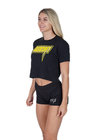 Premium Future Black & Yellow Crop With Model Side View